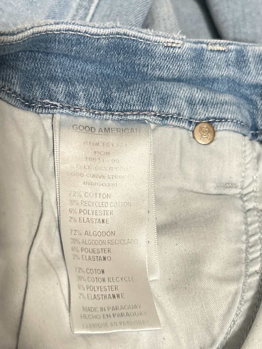 Good American Good Curve Straight Jeans Size 6/28 Blue Medium Wash - Picture 7 of 14